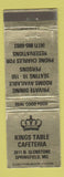 Matchbook Cover - Kings Table Cafeteria Springfield MO WEAR