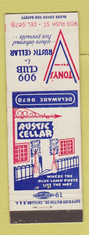 Matchbook Cover - Tony's 900 Club Rustic Cellar Chicago IL WWII?