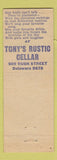 Matchbook Cover - Tony's 900 Club Rustic Cellar Chicago IL WWII?