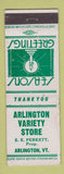 Matchbook Cover - Arlington Variety Store Arlington VA Christmas WEAR