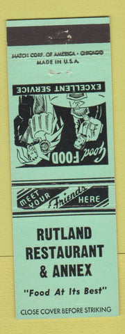 Matchbook Cover - Rutland Restaurant Annex