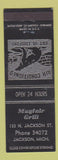 Matchbook Cover - Mayfair Grill Jackson MI