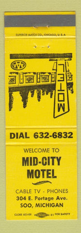 Matchbook Cover - Mid City Motel Sault Ste Marie MI