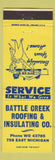Matchbook Cover - Battle Creek Roofing Insulation MI