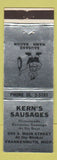 Matchbook Cover - Kern's Sausages Frankenmuth MI