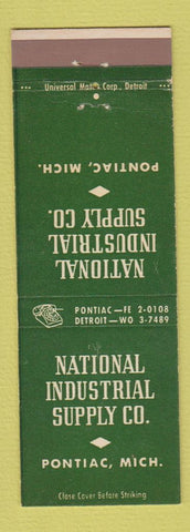 Matchbook Cover - National Industrial Supply Pontiac MI