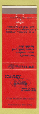 Matchbook Cover - Stanley Steamer Steam Baths Health Club Oak Park MI