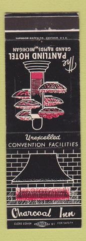 Matchbook Cover - The Pantlind Hotel Grand Rapids MI Charcoal Inn