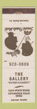 Matchbook Cover - The Gallery Cuyahoga Falls OH