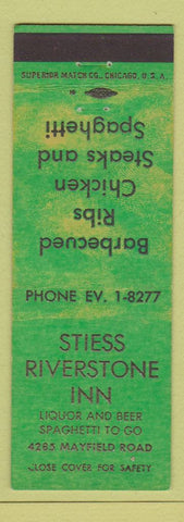 Matchbook Cover - Stiess Riverstone Inn
