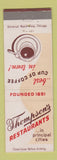 Matchbook Cover - Thompson's Restaurants