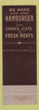 Matchbook Cover - Stew Harrison's Fountain Service Hamburgers