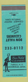 Matchbook Cover - Bon Valet Cleaners Fargo ND Moorhead MN