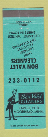 Matchbook Cover - Bon Valet Cleaners Fargo ND Moorhead MN