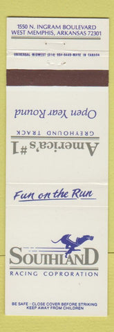 Matchbook Cover - Southland Horse Racing West Memphis AR
