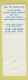 Matchbook Cover - Barrie Raceway Horse Racing Barrie ON harness