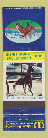Matchbook Cover - Windsor Raceway Horse Racing ON WEAR