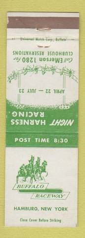 Matchbook Cover - Buffalo Raceway Horse Racing Hamburg NY