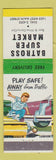 Matchbook Cover - Batross Super Market Grocery