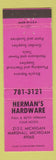 Matchbook Cover - Herman's Hardware Marshall MI