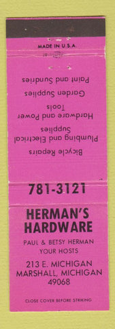 Matchbook Cover - Herman's Hardware Marshall MI