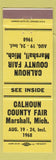 Matchbook Cover - Calhoun County Fair Marshall MI 1968