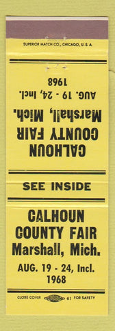 Matchbook Cover - Calhoun County Fair Marshall MI 1968