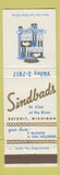 Matchbook Cover - Sindbads Restaurant Detroit MI