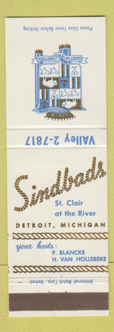 Matchbook Cover - Sindbads Restaurant Detroit MI