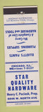 Matchbook Cover Star Quality Hardware Chicago IL Henry Pociask Elliott's Paints