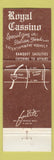 Matchbook Cover - Royal Cassino Restaurant St Clair Shores MI