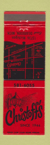 Matchbook Cover - Christoff's East Dearborn MI