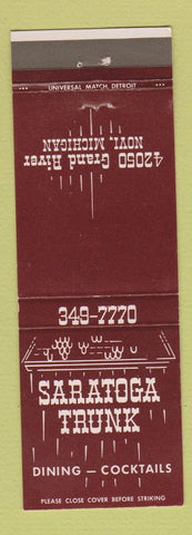 Matchbook Cover - Saratoga Trunk Restaurant Novi MI