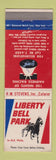 Matchbook Cover - Liberty Bell Park Horse Racing Philadelphia PA Harry Stevens