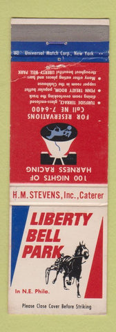 Matchbook Cover - Liberty Bell Park Horse Racing Philadelphia PA Harry Stevens