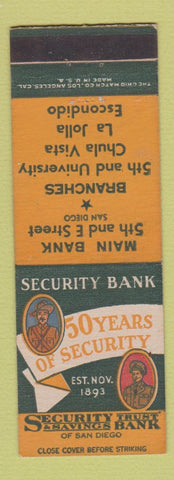 Matchbook Cover - Security Trust Savings Bank San Diego CA