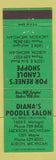 Matchbook Cover - Diana's Poodle Salon Dog Grooming Jackson Albion MI GREEN