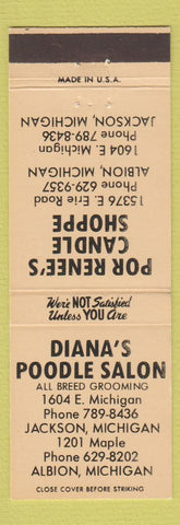 Matchbook Cover - Diana's Poodle Salon Dog Grooming Jackson Albion MI PEACH