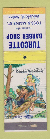 Matchbook Cover - Turcotte Barber Shop Biddeford ME hillbilly WEAR