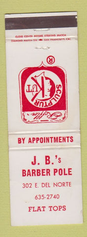 Matchbook Cover - JB's Barber Pole Colorado Springs? WEAR