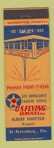 Matchbook Cover - US Flying Services St Petersburg FL Albert Whitted Airport