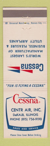 Matchbook Cover - Cessna Airplanes DeKalb IL