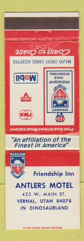 Matchbook Cover - Antlers Motel Vernal UT Dinosaur Land