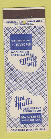Matchbook Cover - Jim Null's Restaurant Pittsburgh PA