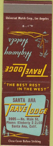 Matchbook Cover - Travel Lodge Motel Santa Ana CA