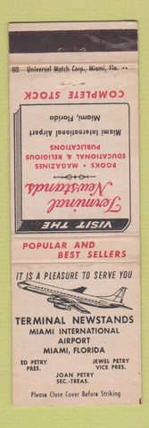 Matchbook Cover - Terminal News Stands Miami FL Airport