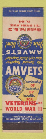 Matchbook Cover - AMVETS Veterans Cleveland OH
