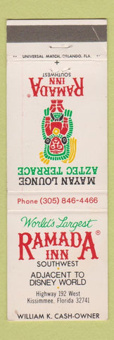 Matchbook Cover - Ramada Inn Kissimmee FL Disney World reference