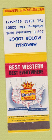 Matchbook Cover - Memorial Motor Lodge Lakeland FL Best Western
