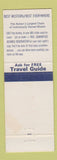 Matchbook Cover - Memorial Motor Lodge Lakeland FL Best Western